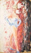 Ken Watts oil on canvas 'Tiller Girl', portrait of a dancer, signed and dated 69 lower right and