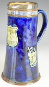 Royal Doulton hallmarked silver mounted jug with 'BSA Shooting Cup' armorial decoration, maker GA