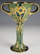 William Moorcroft Macintyre Florian Ware twin-handled chalice decorated in the Dahlia and Tulip