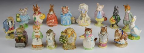Seventeen Beswick Beatrix Potter figures including Ginger, Little Black Rabbit etc, tallest 12cm