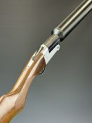 Italian 20 bore single barrelled shotgun with engraved action, chequered semi-pistol grip and 32