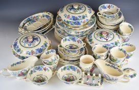 Large collection of Mason's dinner and tea ware decorated in the Strathmore pattern, approximately