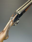 BRNO 12 bore side by side sidelock ejector shotgun with chequered semi-pistol grip and forend,