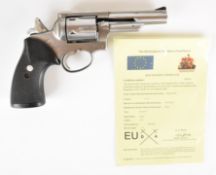 Deactivated Ruger Police Service Six .357 six-shot single action revolver with monogram inset to the