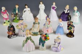 Fifteen Royal Doulton figures including Jack and Jill, Heidi, Babie, First Recital, etc, tallest
