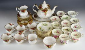 Royal Albert tea set decorated in the Old Country Roses pattern and further decorative Royal