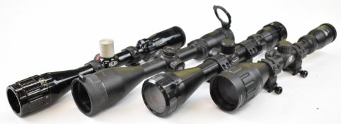 Four rifle scopes Nikko Stirling Mountmaster 3-9x50 AO, Hawke Panorama EV 4-12x50 IR, BSA and