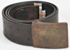 WW2 Nazi Germany / Third Reich Kriegsmarine belt & steel buckle, the leather belt stamped 92.