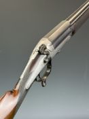J & W Tolley 8 bore hammer action shotgun with named and border engraved locks, border engraved
