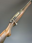 BSA .243 bolt-action rifle with chequered semi-pistol grip and forend, raised cheek piece, set