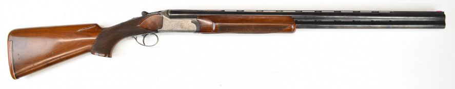 Aramberri Perazzi style 12 bore over under ejector shotgun with engraved locks, underside, trigger