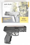 Gletcher TRS 24/7 .177 CO2 air pistol with monogrammed and rubber grips, multi-shot magazine and