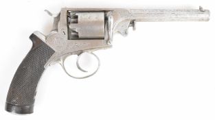 Deane, Adams & Deane 120 bore 5-shot self-cocking revolver with engraved frame and trigger guard,