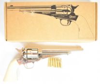 Sheridan Cowboy SRCB .177 air pistol with faux ivory grips and fixed sights, serial number