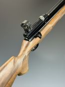 Webley Axsor .22 PCP air rifle with chequered semi-pistol grip and forend, raised cheek piece,