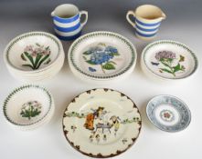 Portmeirion dinnerware decorated in the Botanic Garden pattern, pair of Creil Montereau 'Terre De