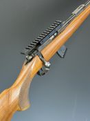 BRNO Model 2-E-H .22 bolt-action rifle with chequered semi-pistol grip, sling mounts, scope rail,