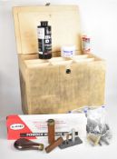 A collection of re-loading equipment, accessories and powders including Alliant Powder Blue Dot,