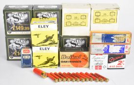 Over five hundred 12 bore, .410 and .22 shotgun cartridges including Eley Grand Prix, Sportsman