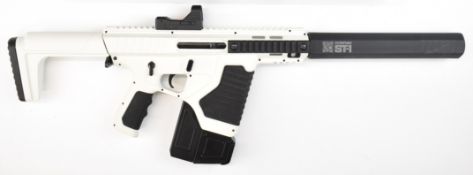 Crosman ST-1 .177 semi-automatic assault style air rifle with white composite body, tactical