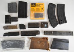 Sixteen various rifle magazines including Browning A-Bolt, Colt 1911, .30-06, L1A1, 9mm Stem machine