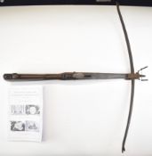 Burrow of Preston stonebow with steel bow, folding forks and peep-hole sights signed 'Burrow