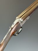 William Powell & Son 20 bore side by side shotgun with named and engraved lock, engraved