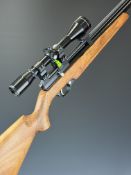 SMK PR900W .22 bolt-action PCP air rifle with chequered semi-pistol grip, raised cheek piece, two