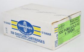 Two hundred and fifty 12 bore Gamebore Pure Gold F2 Diamond Shot 30g 6 shot shotgun cartridges,