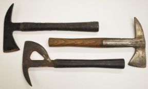 Three military and similar escape axes comprising a Elwell example dated 1944, Gilpin example