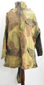 WW2 era Denison smock, green, tan and brown camouflage with half front zip, brass Newey poppers