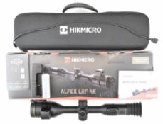 Hikmicro Alpex LRF 4K Series digital day and night vision rifle scope, in original carry case with