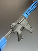 Lancer Tactical 6mm electric airsoft rifle with textured pistol grip, composite tactical stock,