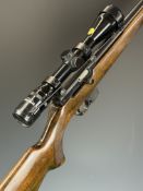 BRNO 581 .22 semi-automatic rifle with chequered semi-pistol grip and forend, pop-up sights, sling