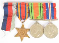 WW2 medal group comprising Burma Star, Defence Medal and War Medal 1939-1945 and ribbon for 1939-