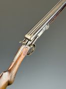Zabala .410 side by side hammer action folding poacher's shotgun with chequered grip and forend,