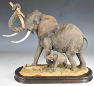 Country Artists elephant and calf figure and Betty Boop figurines, tallest 33cm