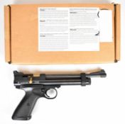 Crosman Model 6-2240 .22 CO2  bolt-action air pistol with textured composite grips and adjustable