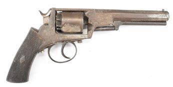 Adam's patent 5-shot double-action revolver with engraved frame, trigger guard, top flat and butt