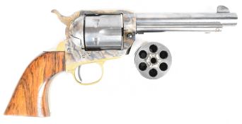 Adler 9mm six-shot single-action blank firing revolver with wooden grips brass trigger guard and 5.5