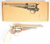 Sheridan Cowboy SRCB .177 air pistol with faux ivory grips and fixed sights, serial number