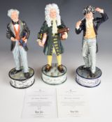 Three Royal Doulton limited edition figures including Beethoven, Michael Faraday and Sir Isaac