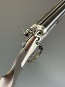 James Purdey & Sons 12 bore side by side hammer action shotgun with named locks, chequered grip