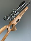 Brocock Contour Super 6 .22 PCP air rifle with chequered semi-pistol grip and forend, skeleton