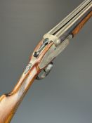 Arizaga 12 bore side by side sidelock ejector shotgun with engraved locks, underside, top plate,