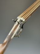 Arthur Allan of Glasgow 12 bore side by side hammer action shotgun with engraved locks, hammers,