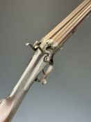 R Banner of Knutsford 16 bore side by side hammer action shotgun with named and engraved locks,