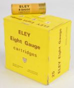 Twenty five 8 bore Eley Rolled Turnover Smokeless Non-Corrosive Water-Resisting 2oz shotgun