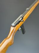 BRNO .22 semi-automatic rifle with chequered semi-pistol grip and forend, folding leaf sights, sling