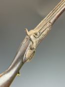 Enfield pattern percussion hammer action musket with brass trigger guard, butt plate and mounts,